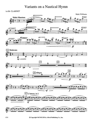 Variations on a Nautical Hymn: 1st B-flat Clarinet