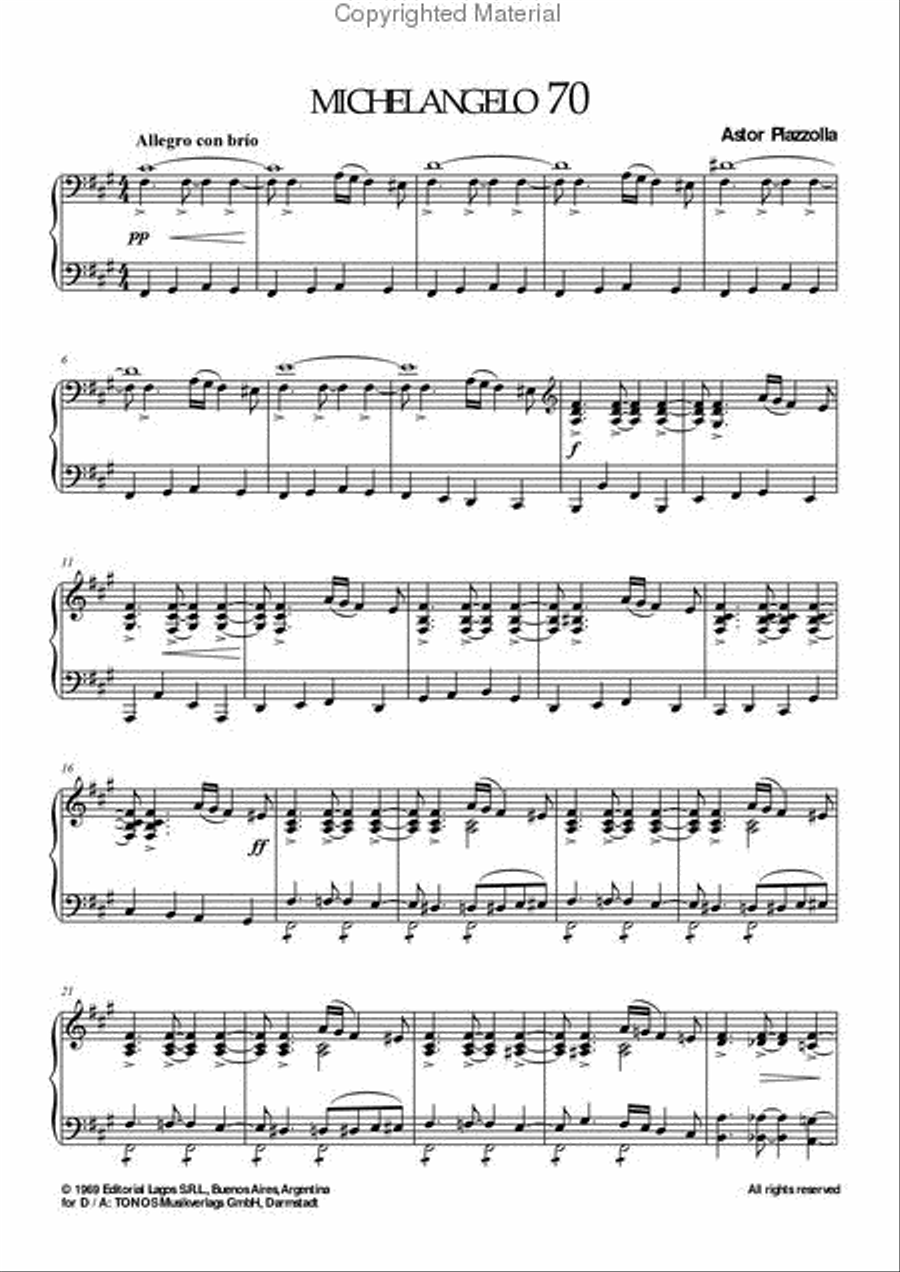 Tango Nuevo for piano solo 2