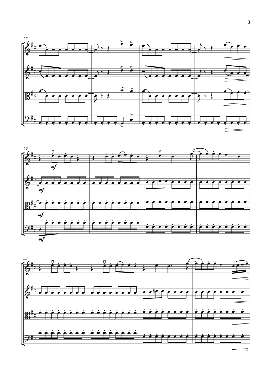 Mamma Mia String Quartet scores gallery preview page 3
