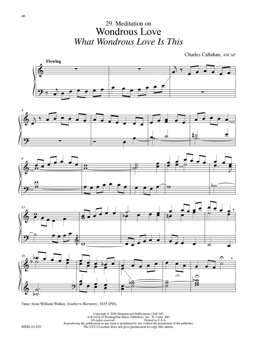 Meditation on Wondrous Love (What Wondrous Love Is This) Organ scores gallery preview page 1