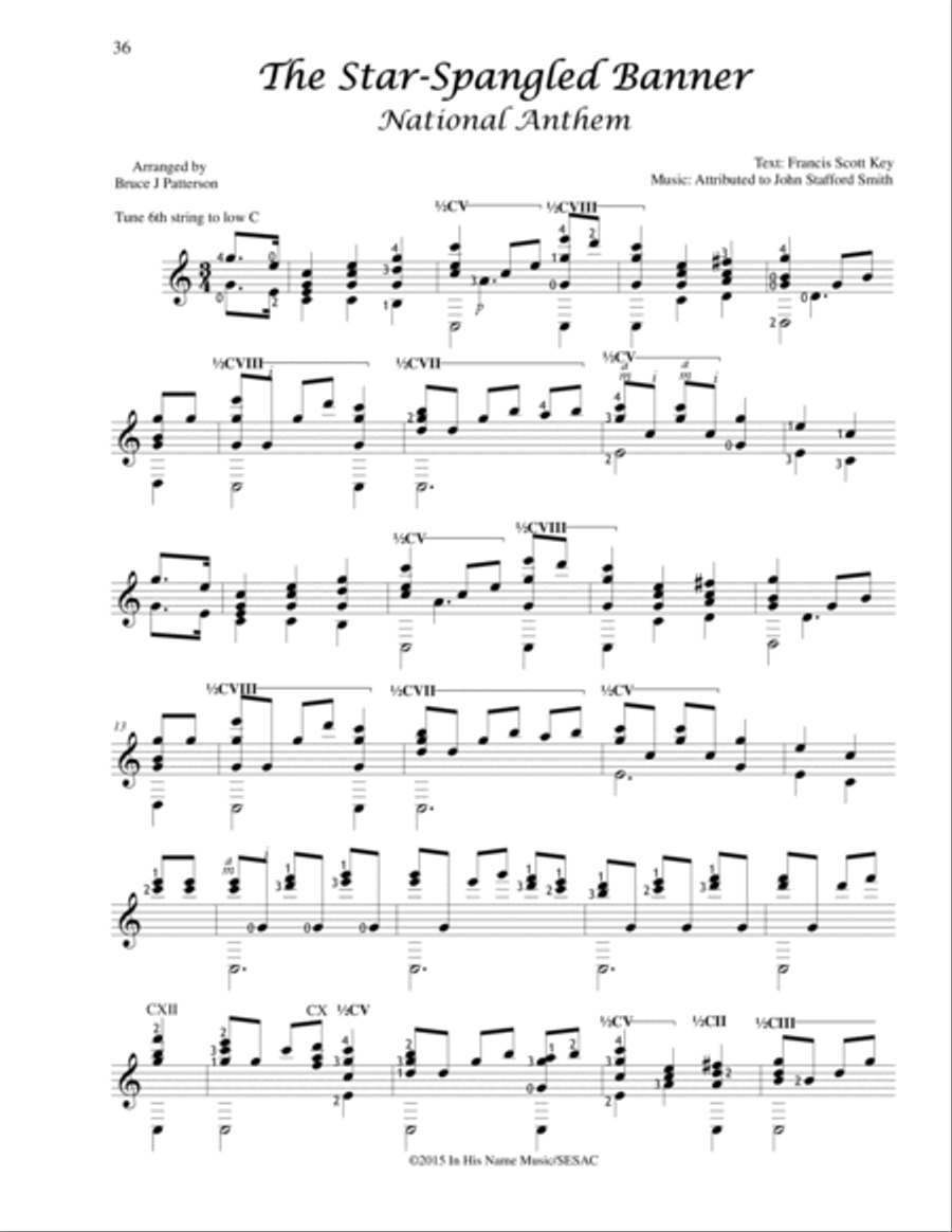 The Star-Spangled Banner (National Anthem) Electric Guitar scores gallery preview page 2
