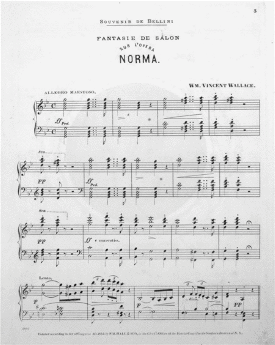 Souvenir De L'Opera. Souvenir De Bellini. Fantasie De Salon. Sur L'Opera Norma Piano Solo scores gallery preview page 2
