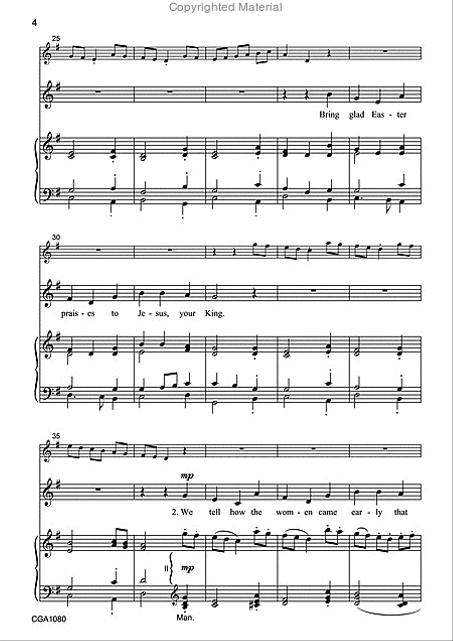 We Welcome Glad Easter Unison Choir scores gallery preview page 4