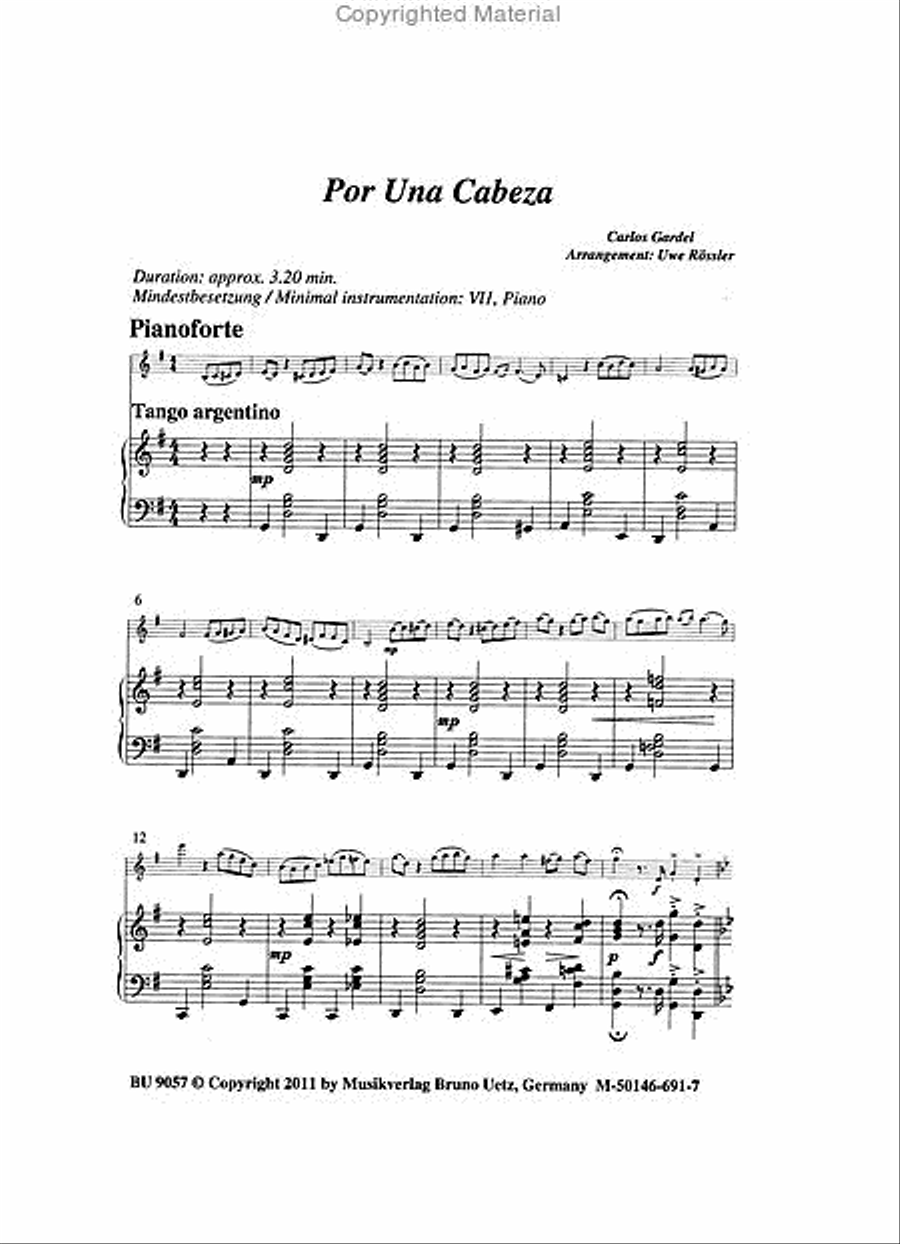 Por Una Cabeza Cello scores gallery preview page 2