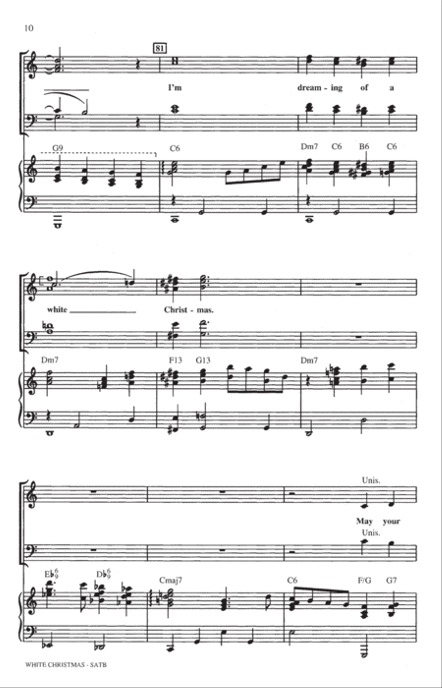 White Christmas (from Holiday Inn) (arr. Mac Huff) 4-Part scores gallery preview page 9