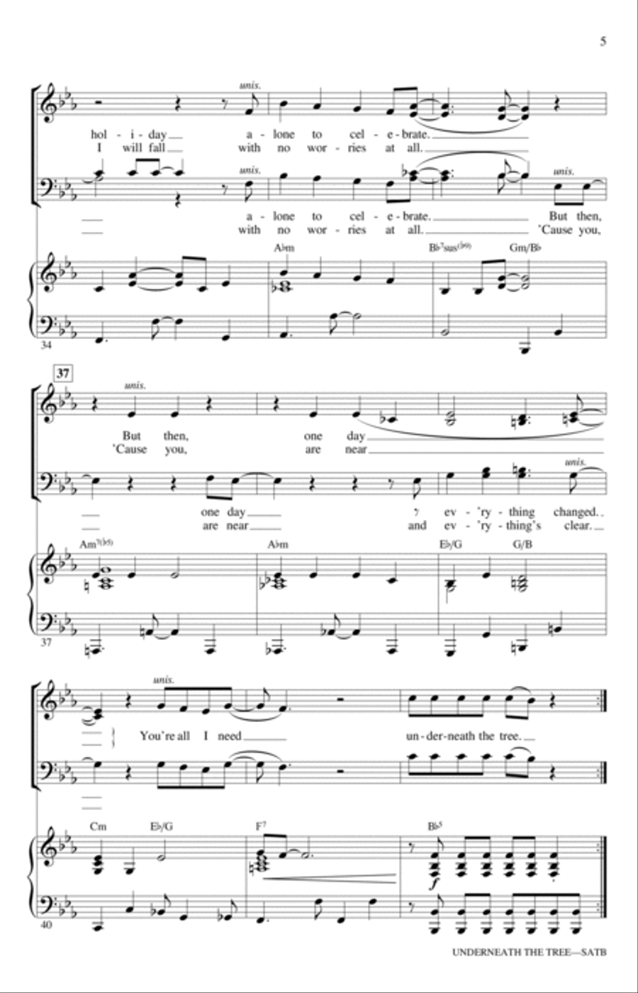 Underneath The Tree (arr. Ed Lojeski) 4-Part scores gallery preview page 5
