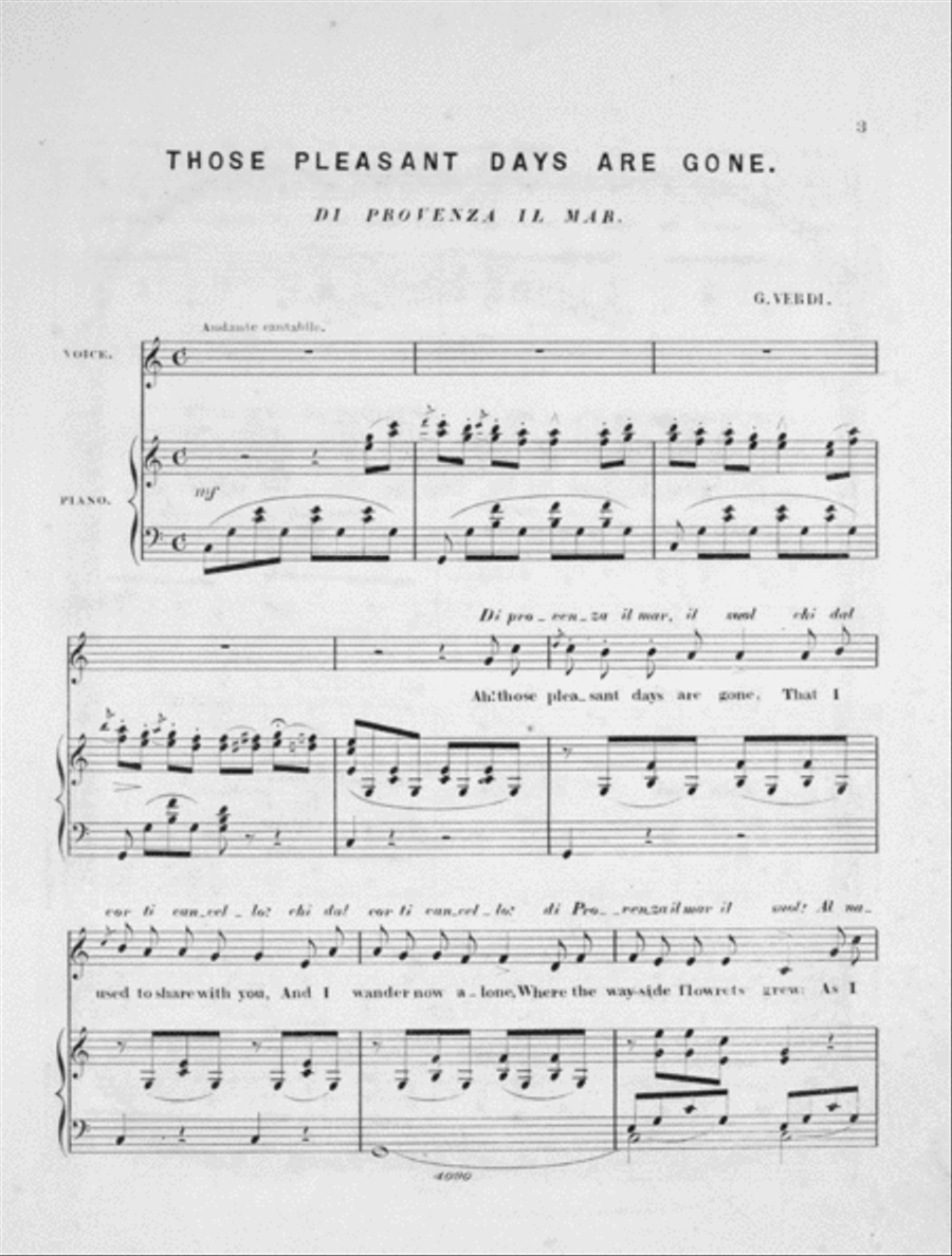 The Vocal Beauties of La Traviata. Di Provenza Il Mar. Those Pleasant Days are Gone Voice scores gallery preview page 2