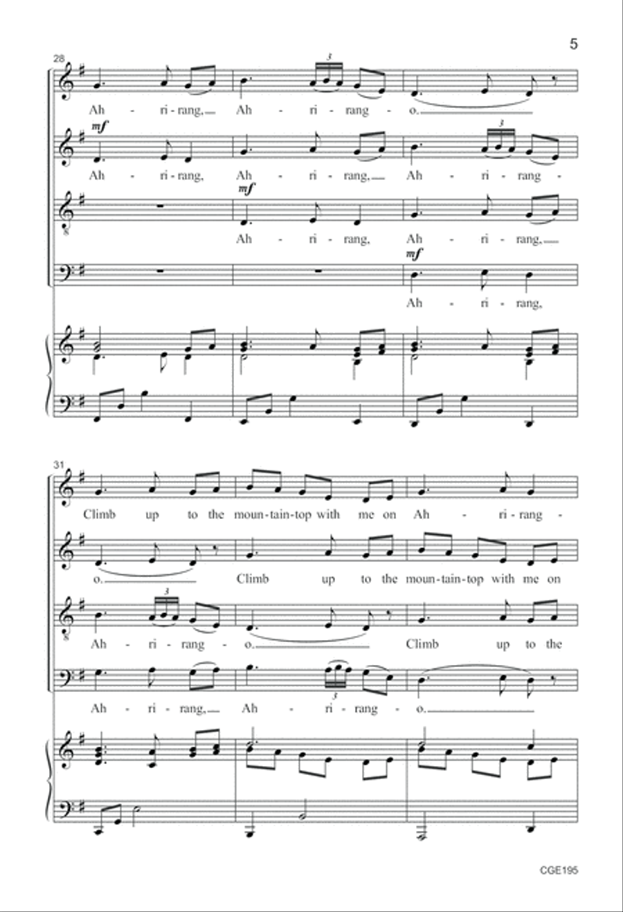 Ahrirang SATB 4-Part scores gallery preview page 5