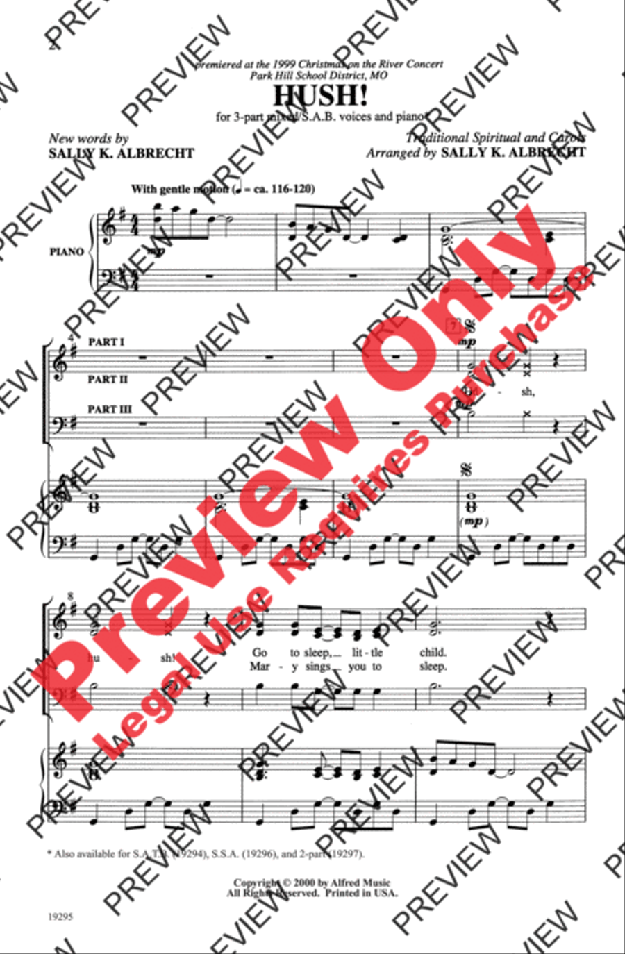 Hush! Hush! 3-Part scores gallery preview page 2