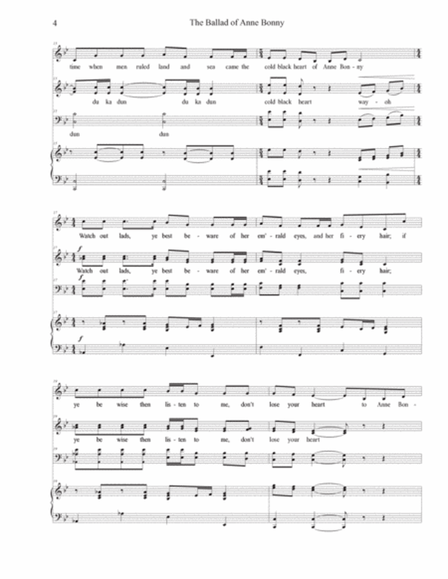 The Ballad of Anne Bonny SATB image number null