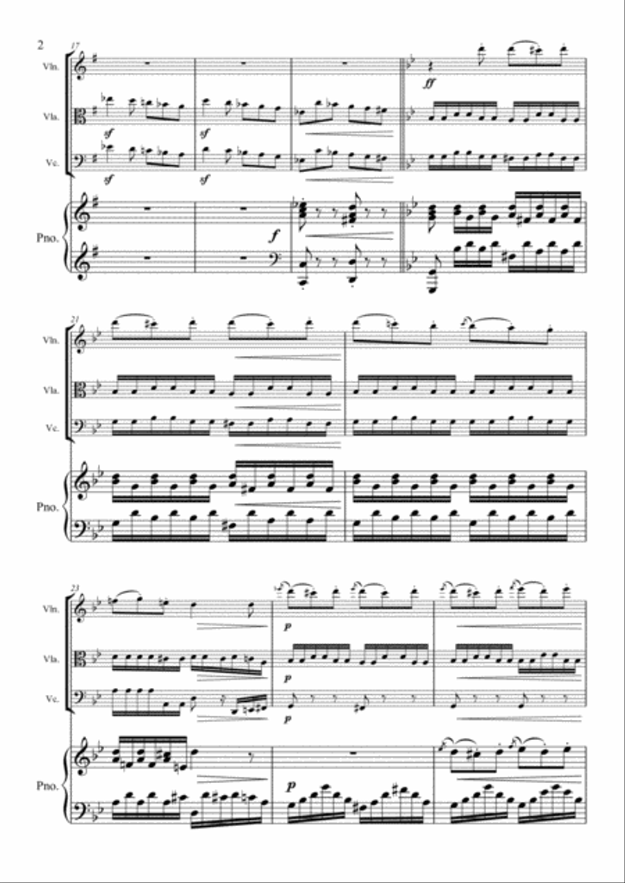 Beethoven - Rondo Op.49 - Piano Quartet Violin, Viola, Cello, Piano Piano Quartet scores gallery preview page 2