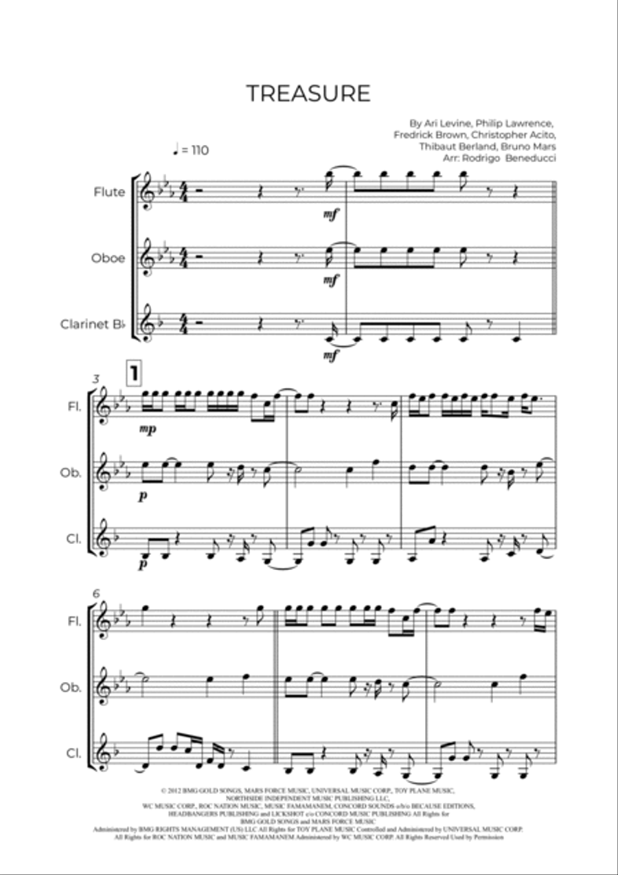 Treasure Woodwind Trio scores gallery preview page 2