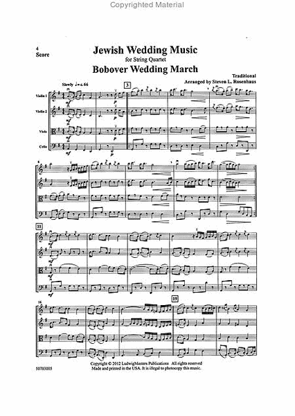 Jewish Wedding Music for String Quartet image number null
