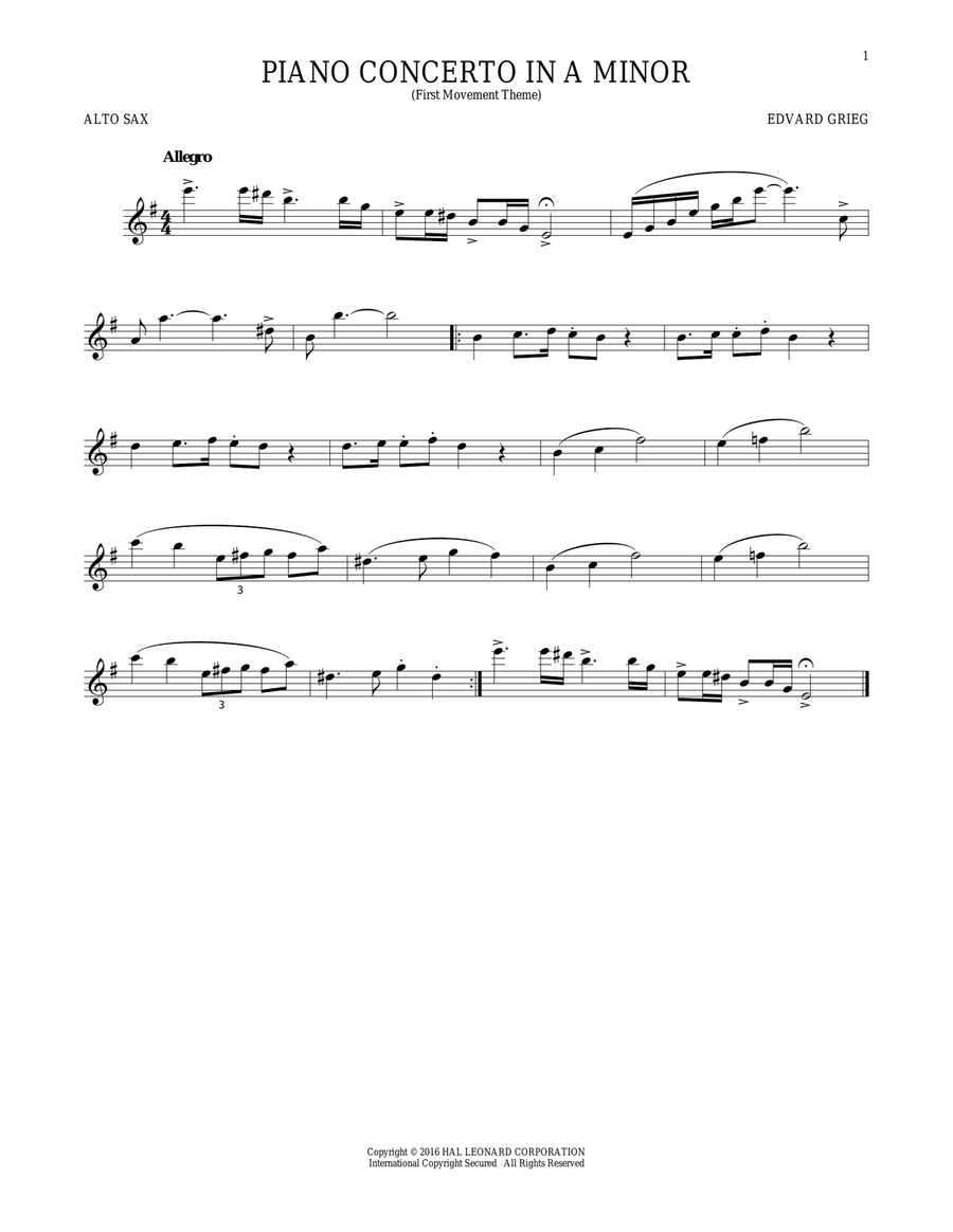 Piano Concerto In A Minor, Op. 16