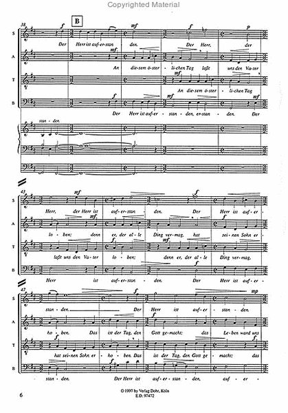 Der Herr ist auferstanden (1997) -Eröffnungskantate (GL 222) für vierstimmigen gemischten Chor, Gemeinde und Orgel-