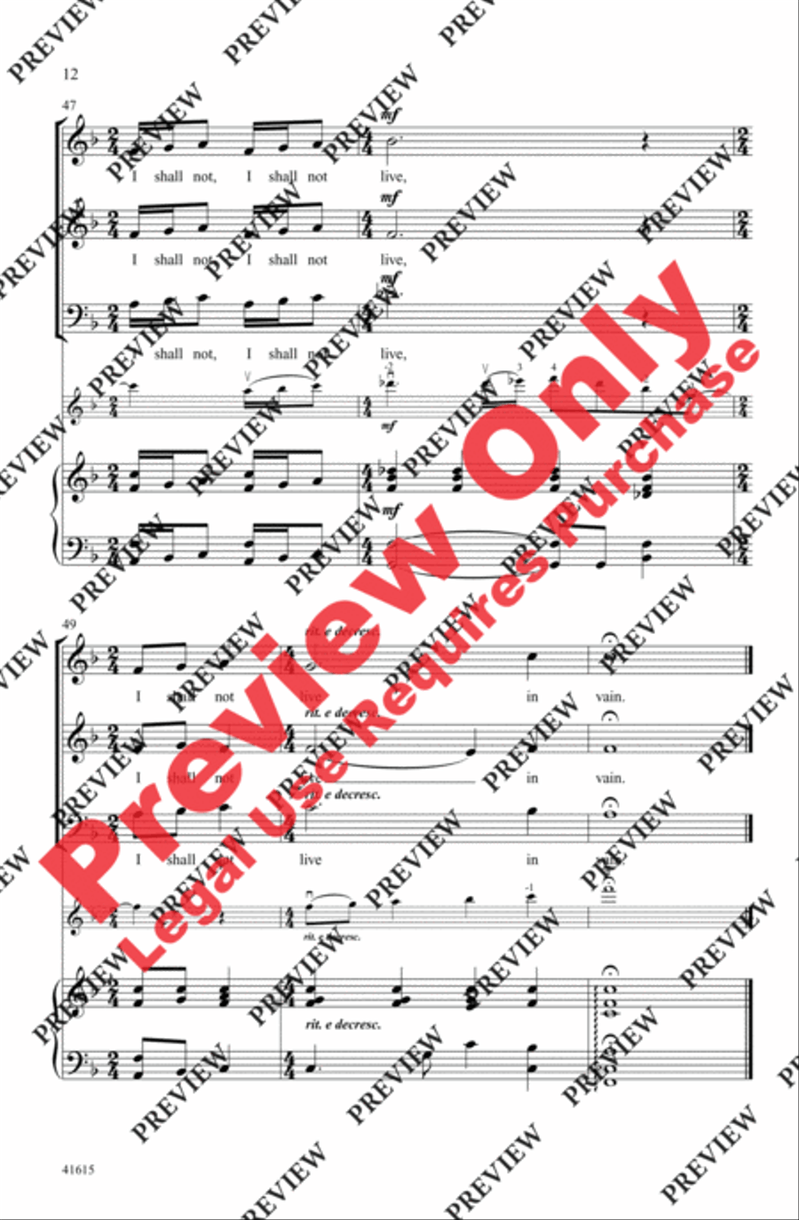 I Shall Not Live in Vain 3-Part scores gallery preview page 23