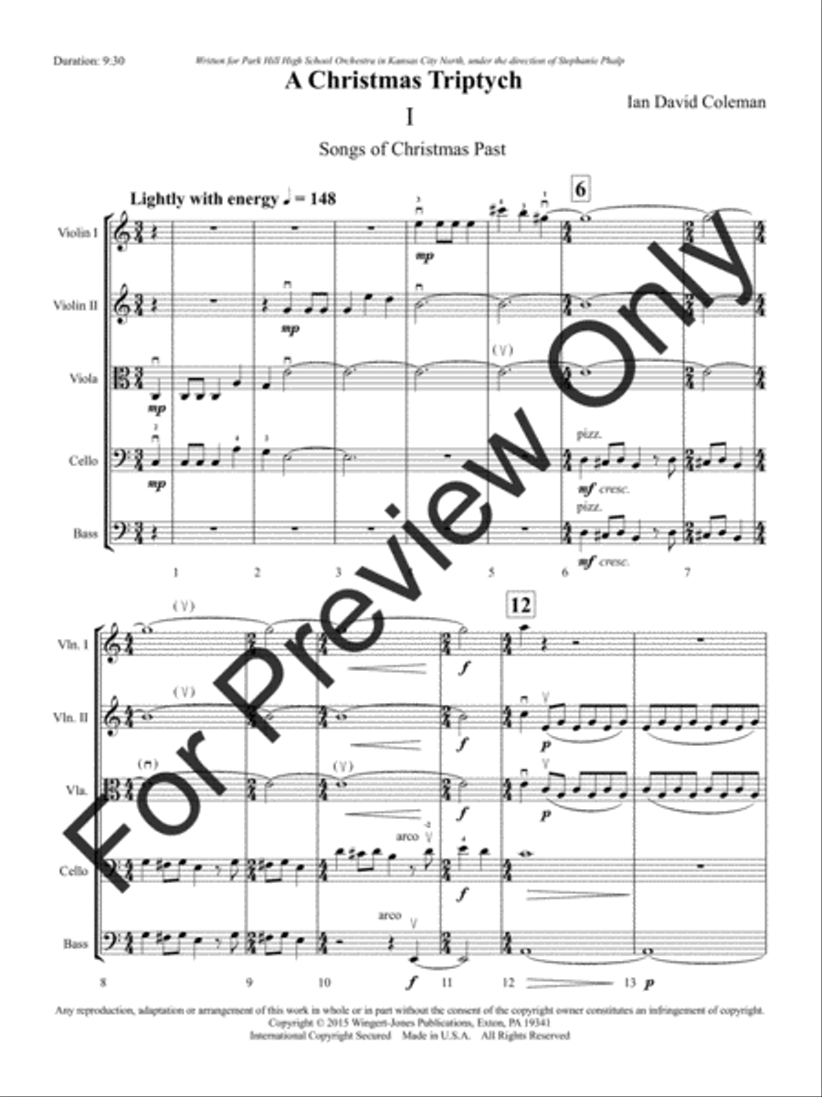 A Christmas Triptych String Orchestra scores gallery preview page 4