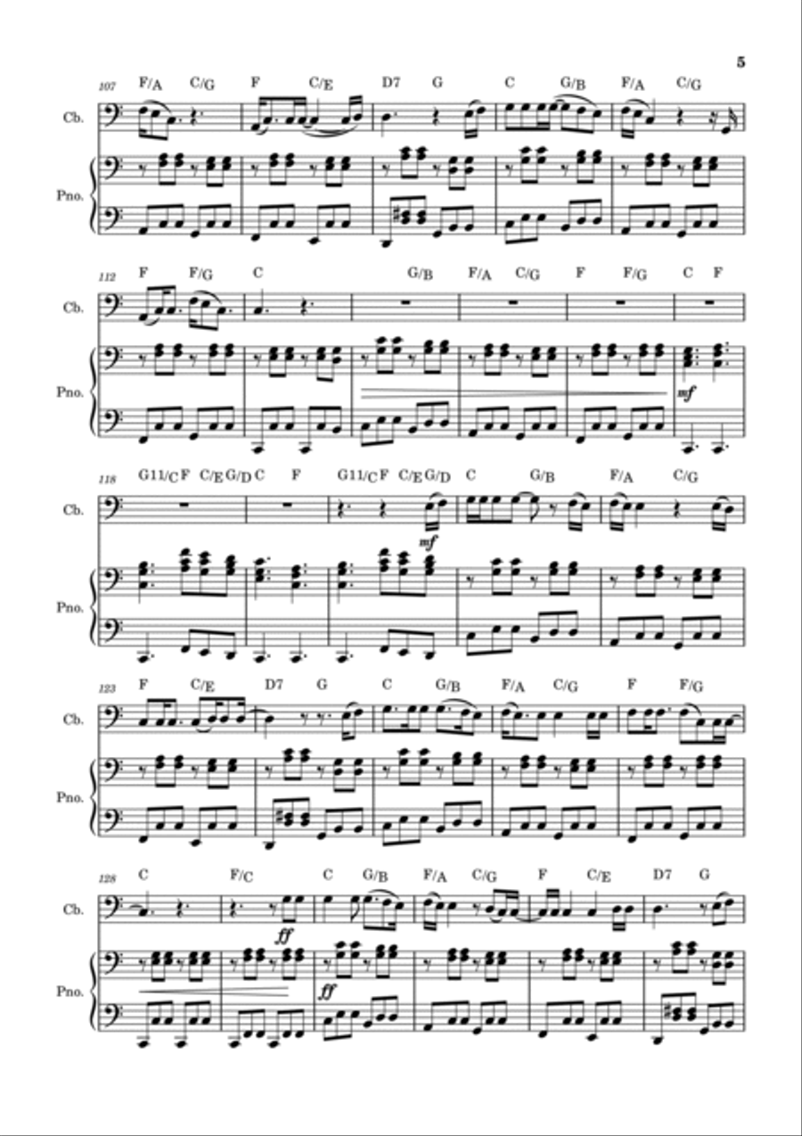 Piano Man Double Bass scores gallery preview page 5
