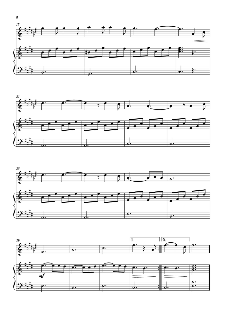 Hallelujah B-Flat Clarinet scores gallery preview page 2