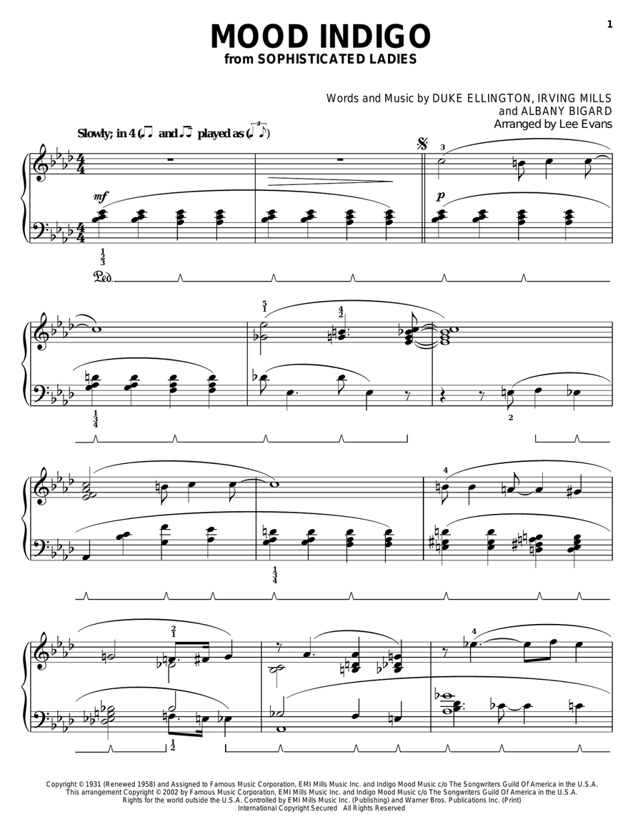 Mood Indigo Mood Indigo Piano Solo scores gallery preview page 1