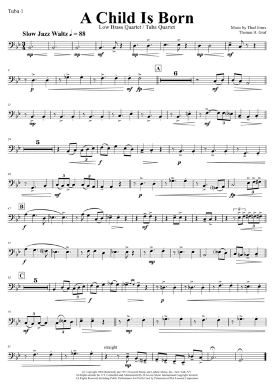 A Child Is Born Euphonium scores gallery preview page 6
