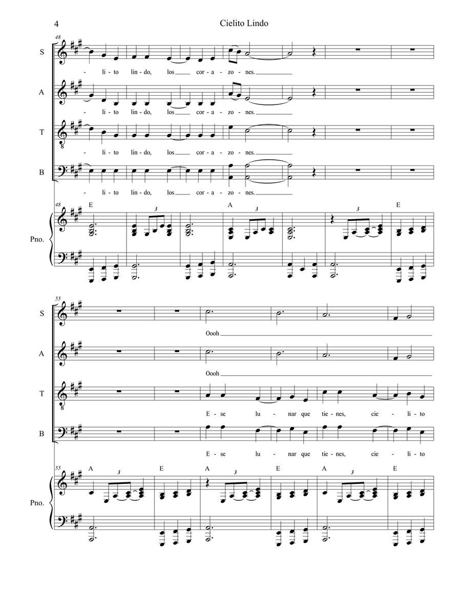 Cielito Lindo 4-Part scores gallery preview page 5