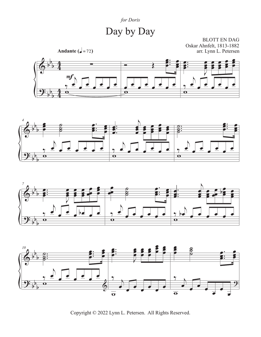 Day by Day (BLOTT EN DAG) Piano Solo scores gallery preview page 4