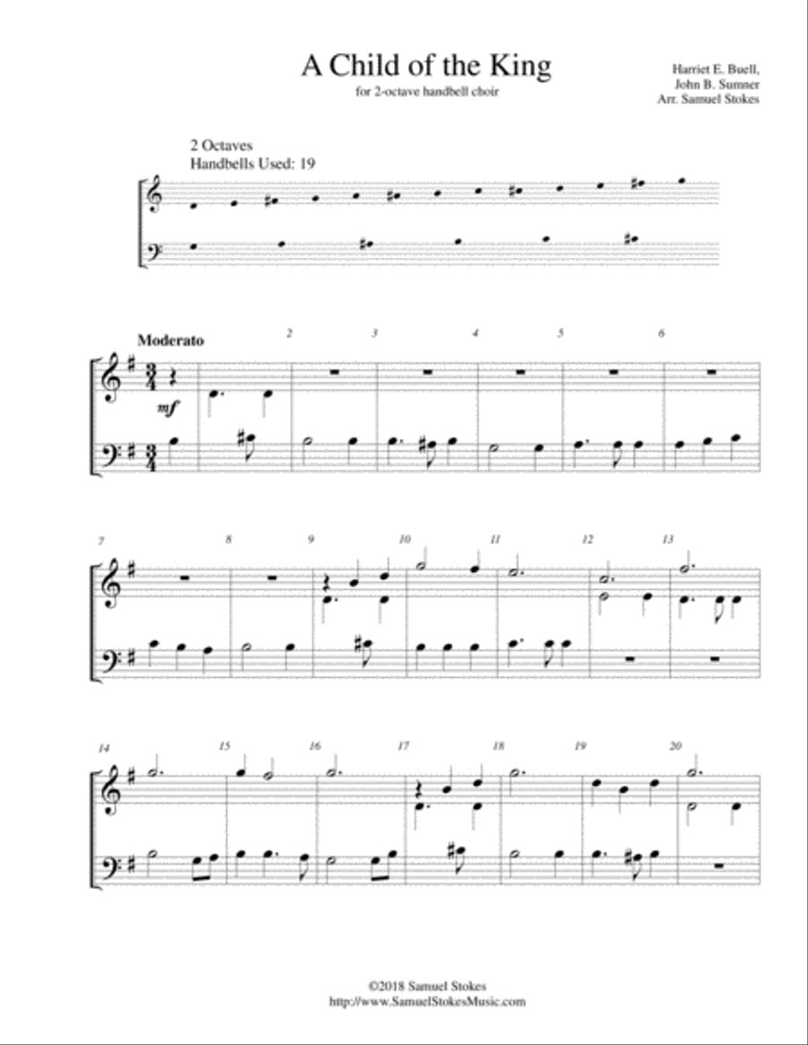 A Child of the King - for 2-octave handbell choir 2-Octaves scores gallery preview page 1