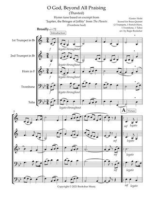 O God, Beyond All Praising (Thaxted) (Bb) (Brass Quintet - 2 Trp, 1 Hrn, 1 Trb, 1 Tuba) (Trombone le