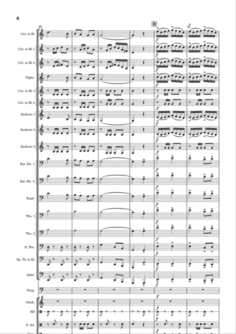 Quick March 'Beltane Fantasia' Brass Band scores gallery preview page 6