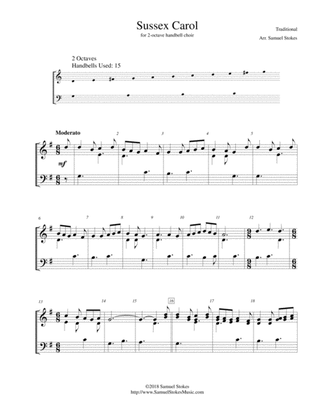 Sussex Carol (On Christmas Night All Christians Sing) - for 2-octave handbell choir