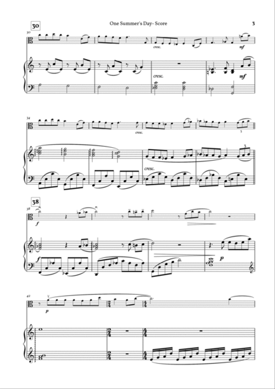 One Summer's Day Viola scores gallery preview page 3