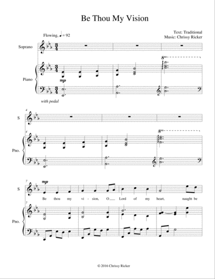Be Thou My Vision - contemporary setting for voice and piano Soprano Voice scores gallery preview page 1