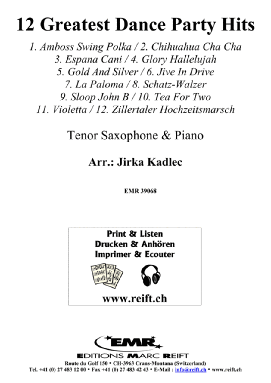 12 Greatest Dance Party Hits Tenor Saxophone scores gallery preview page 1