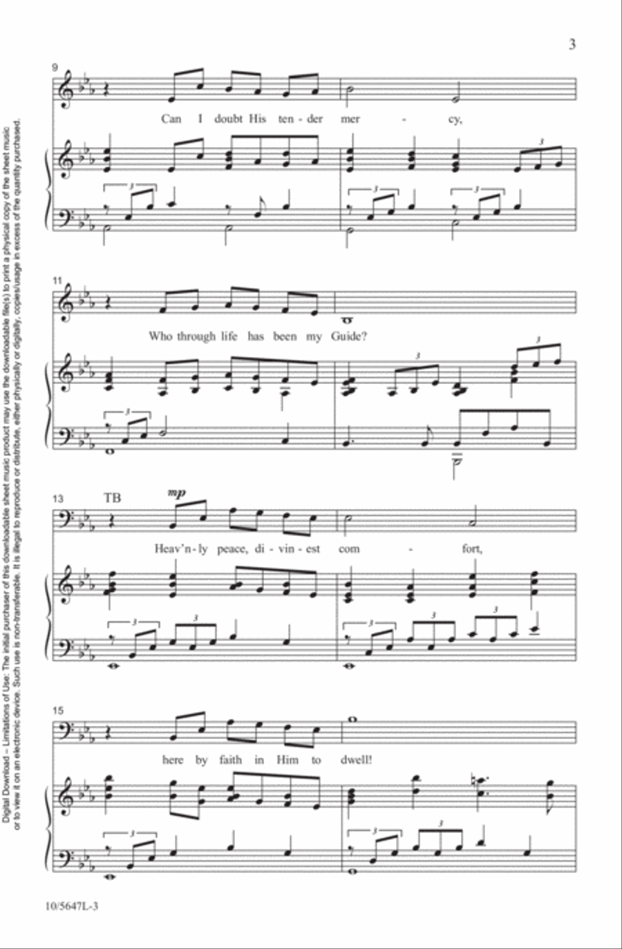 Jesus Leads Me All the Way 4-Part scores gallery preview page 3