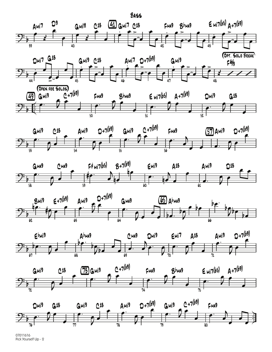 Pick Yourself Up - Bass Pick Yourself Up - Bass Jazz Ensemble scores gallery preview page 2