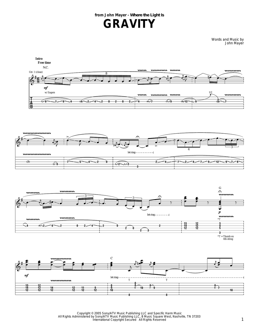 Gravity Acoustic Guitar scores gallery preview page 1