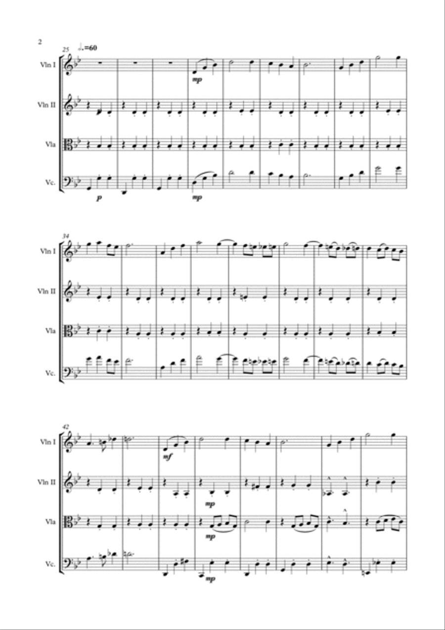 Howl's Moving Castle String Quartet scores gallery preview page 2