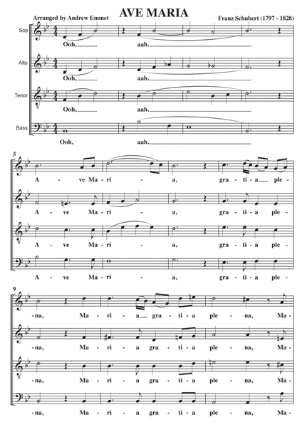 Ave Maria (Schubert) A Cappella SATB image number null
