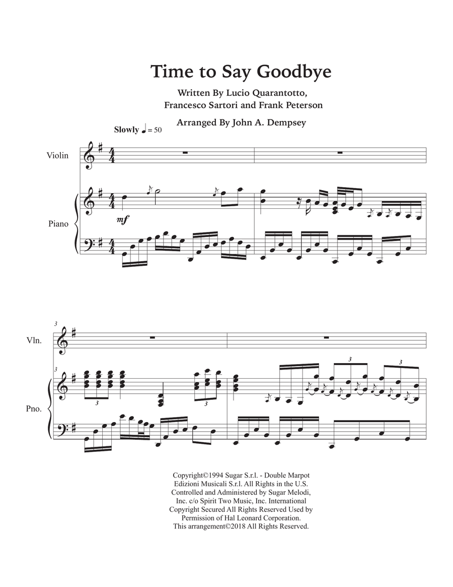 Time To Say Goodbye Violin Solo scores gallery preview page 5