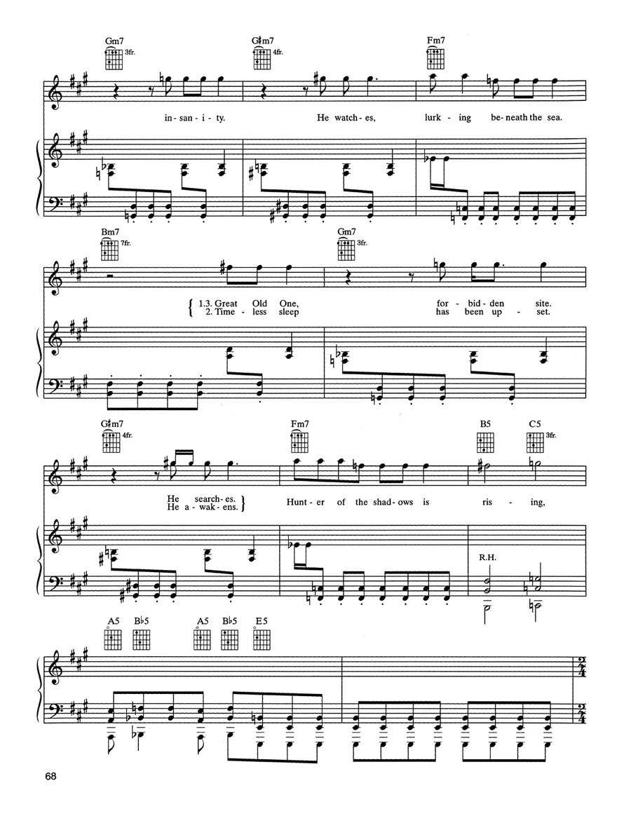 The Thing That Should Not Be Piano, Vocal, Guitar scores gallery preview page 4