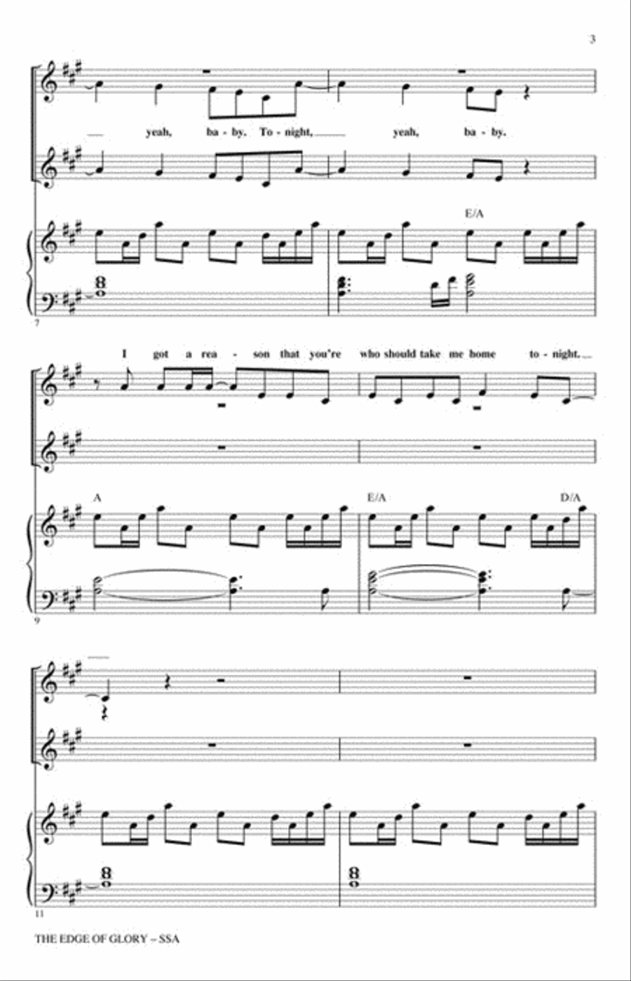 The Edge of Glory The Edge of Glory SSA scores gallery preview page 3