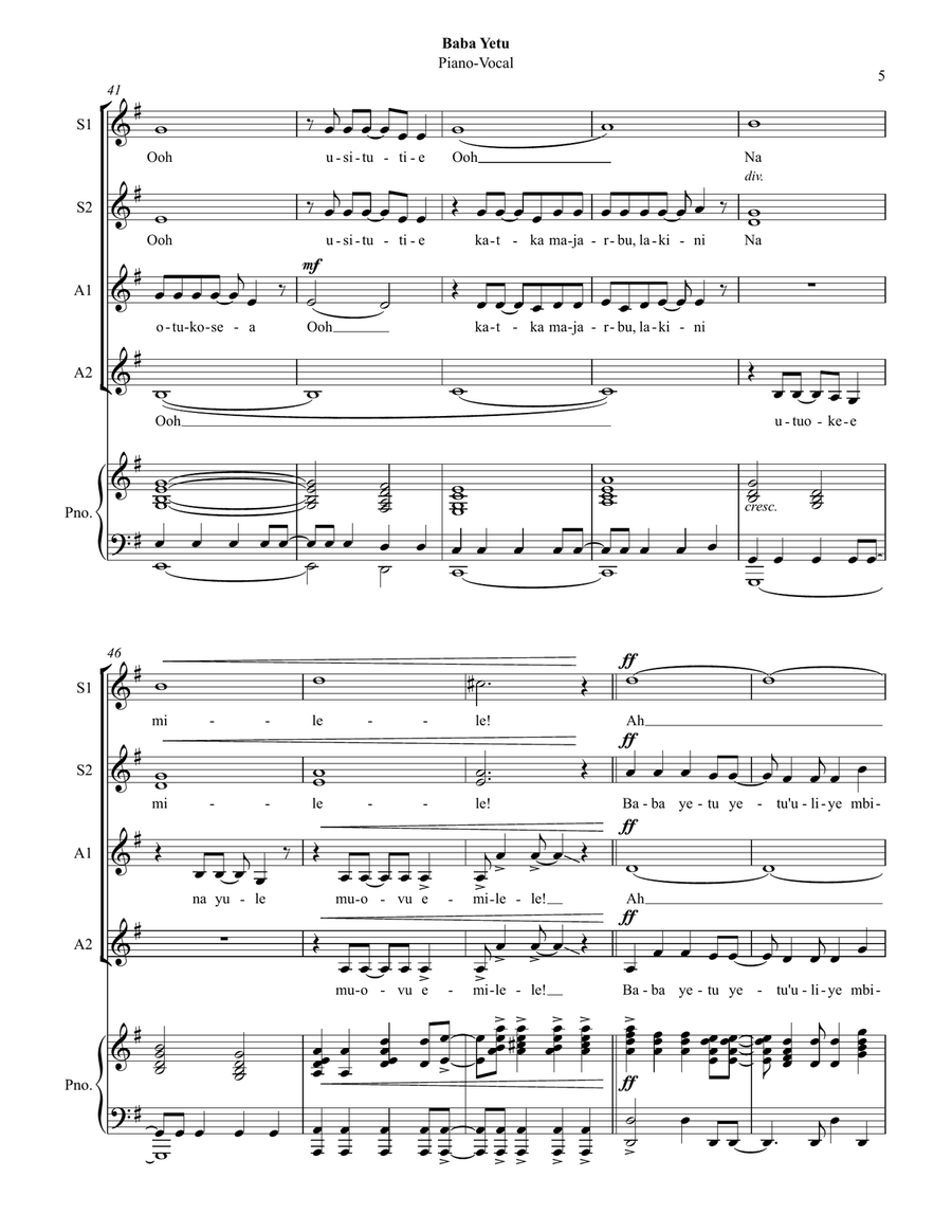 Baba Yetu Baba Yetu SSAA scores gallery preview page 5