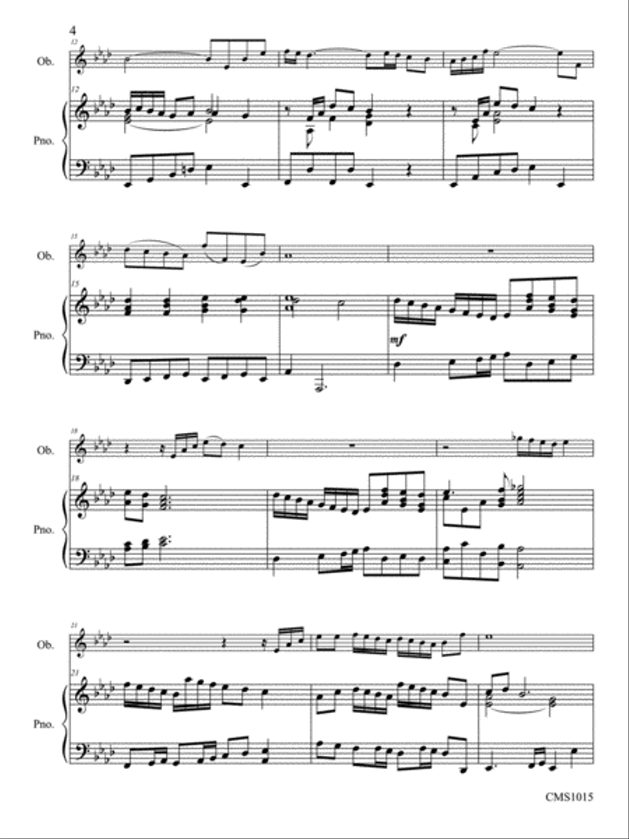 Three Pieces for Oboe and Piano Piano Accompaniment scores gallery preview page 2