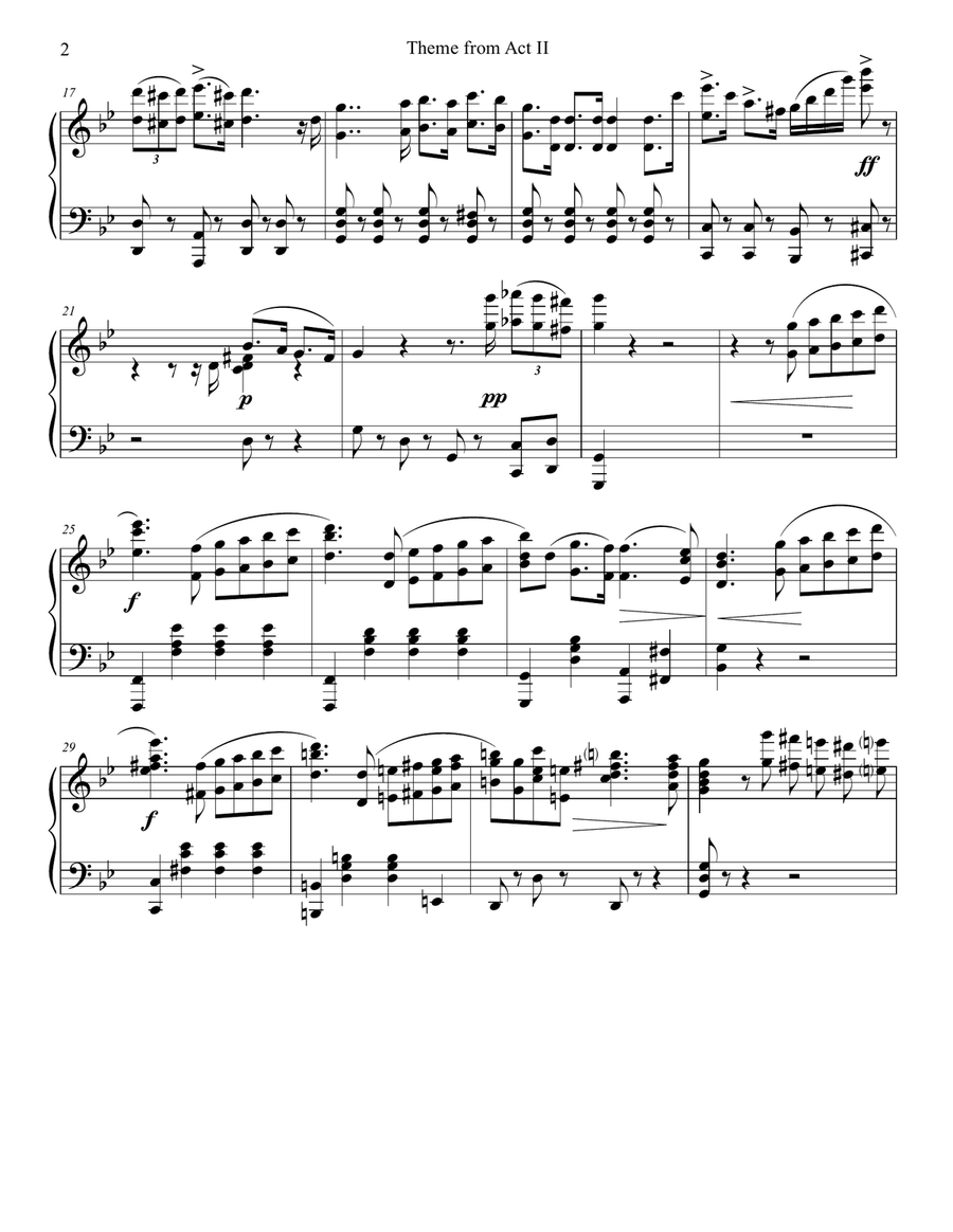 Aida - Theme from Act II Piano Solo scores gallery preview page 2
