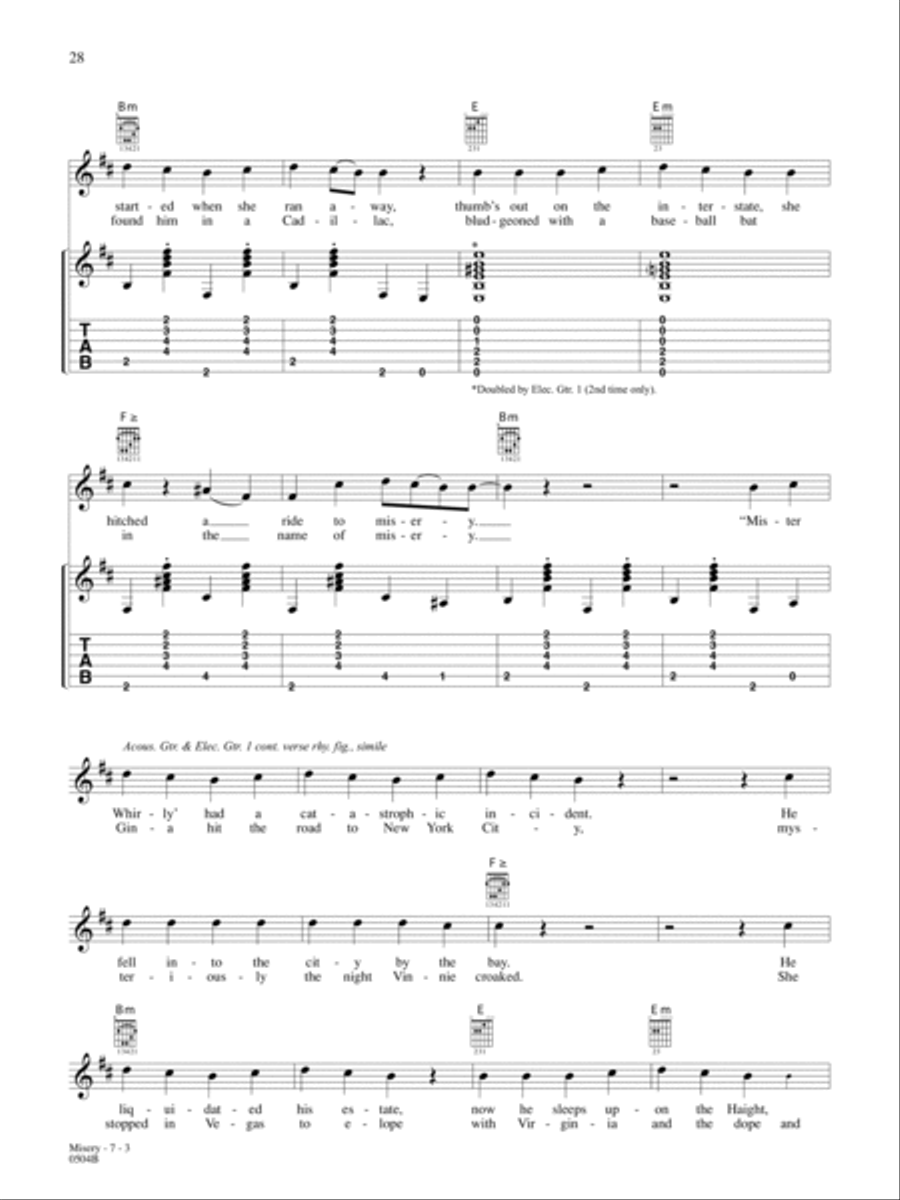 Misery Guitar Tablature scores gallery preview page 3