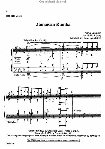 Jamaican Rumba - Handbell Score image number null