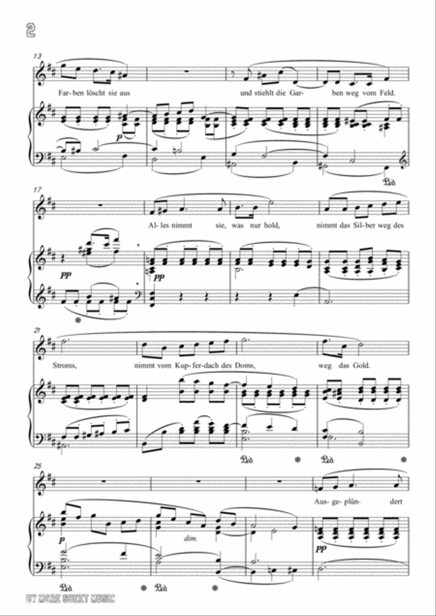 Richard Strauss-Die Nacht in D Major,for Voice and Piano Voice Solo scores gallery preview page 4