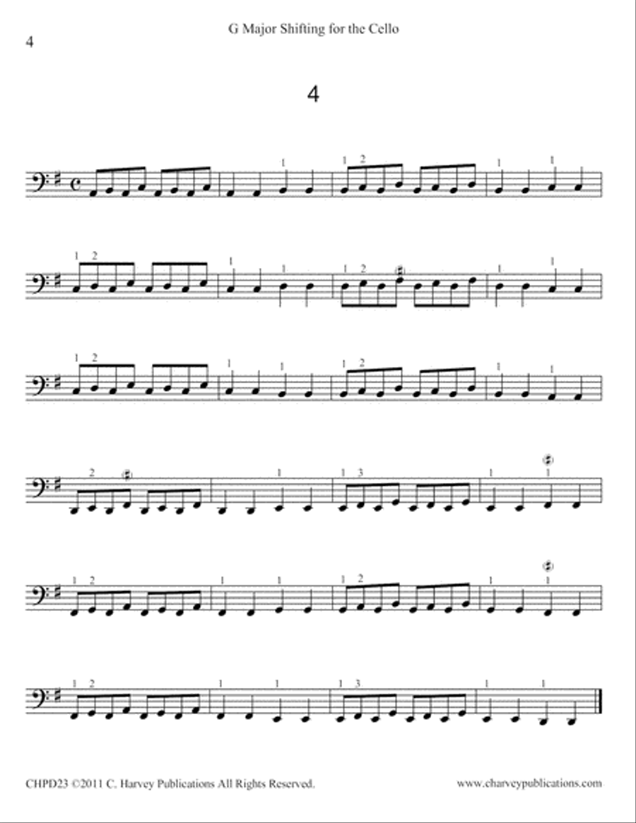 G Major Shifting for the Cello Cello Solo scores gallery preview page 6