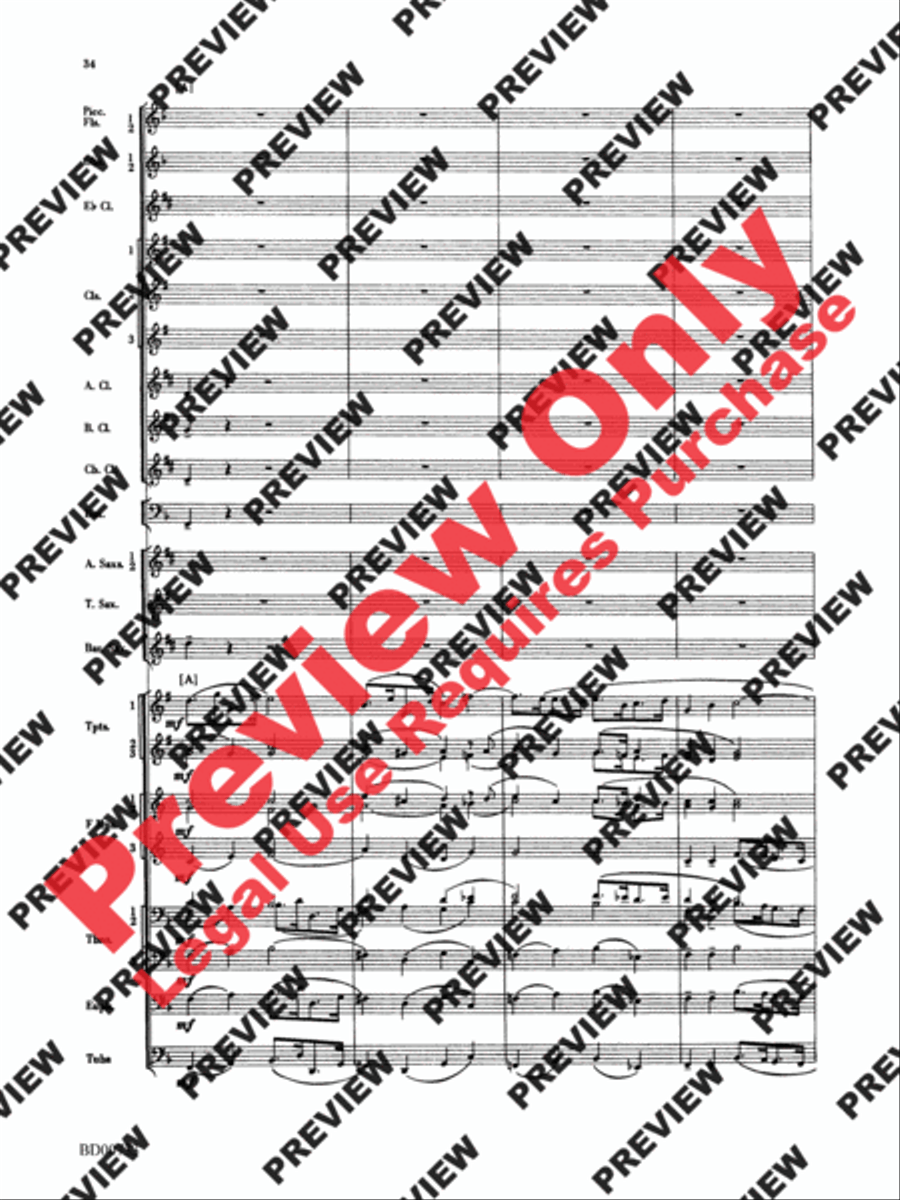 Water Music Suite Concert Band scores gallery preview page 34